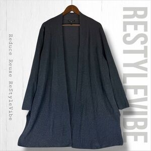 EILEEN FISHER Women’s Size 2X Sweater Cardigan Open Front Linen Blend Knit